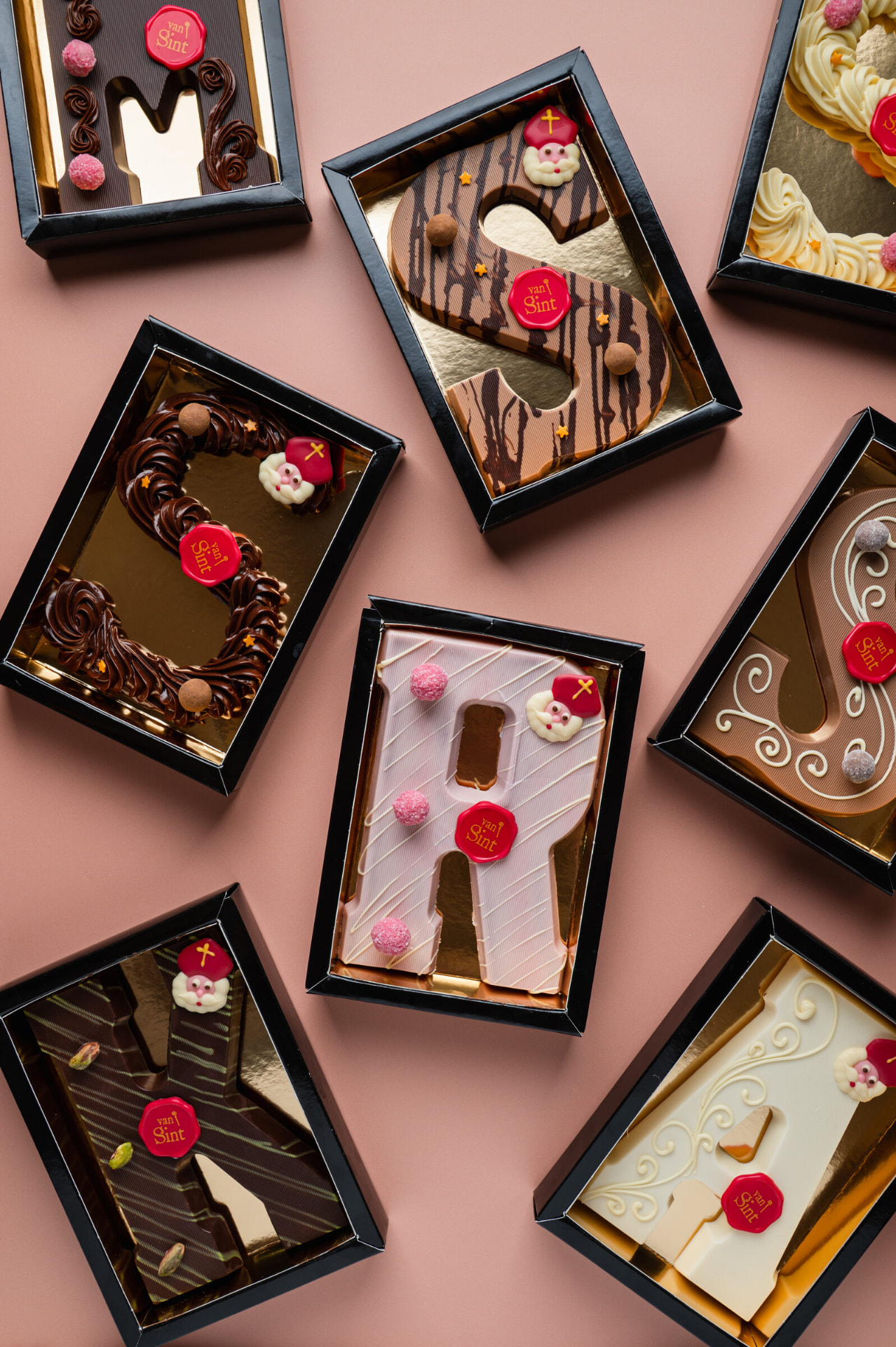 Chocoladeletters in cadeauverpakking